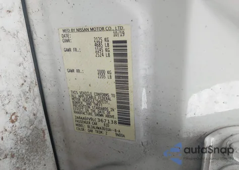 2020 Nissan Maxima Platinum from USA, damaged, VIN 1N4AA6FV9LC367138